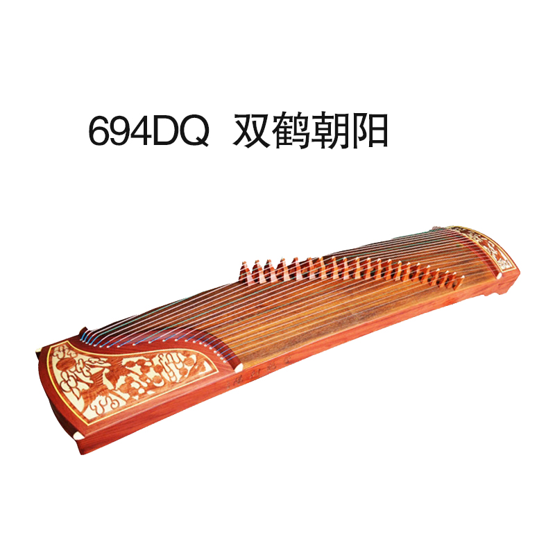 天津古箏   敦煌牌古箏694DQ雙鶴朝陽 徐振高監(jiān)制